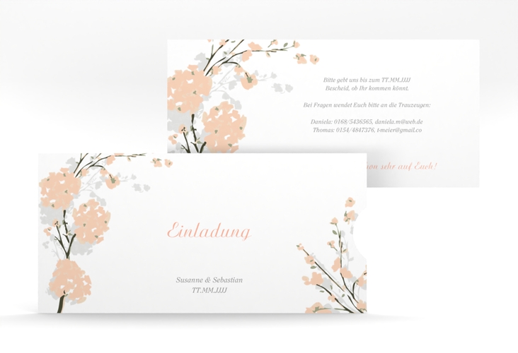 Hochzeitseinladung Salerno Einsteckkarte apricot