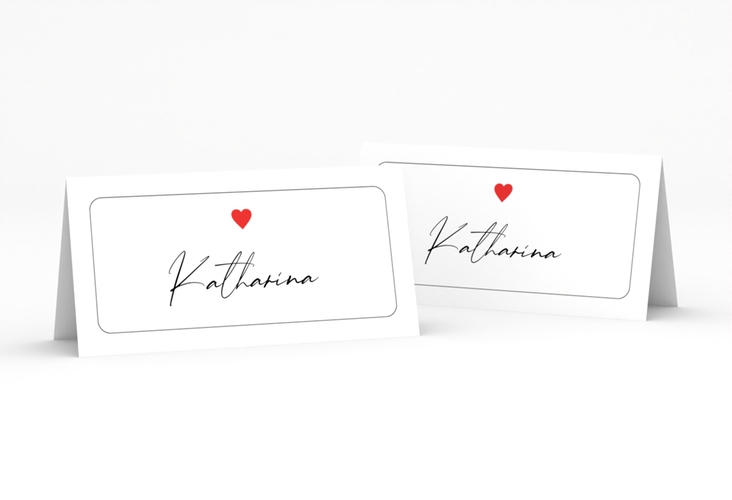 Tischkarte Hochzeit Kartenspiel Tischkarten im Herz-Ass-Design eines Kartenspiels