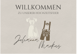 Willkommensschild Poster "Trachtenhochzeit"