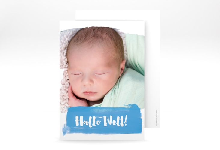 Geburtskarte Artwork A6 Karte hoch blau