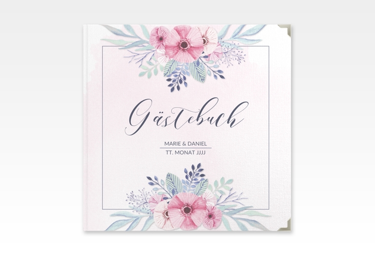 Gästebuch Selection Hochzeit Surfinia Leinen-Hardcover rosa