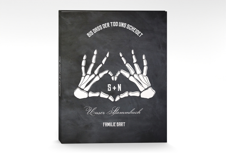 Stammbuch A4 Skeleton Stammbuch A4 schwarz mit Skelett-Händen