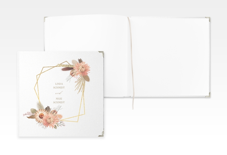 Gästebuch Selection Hochzeit Strohblume Leinen-Hardcover weiss