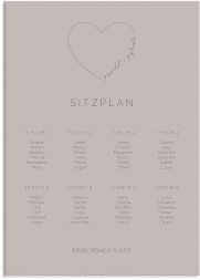 Klick: Details zu Sitzplan Leinwand Hochzeit "Lebenstraum" anzeigen Sitzplan Leinwand Hochzeit Lebenstraum 50 x 70 cm Leinwand grau