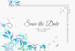 Save the Date-Postkarte Lilly A6 Postkarte blau