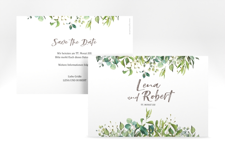 Save the Date-Karte Natural A6 Karte quer weiss