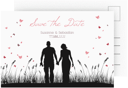 Klick: Details zu Save the Date-Postkarte "Rouen" anzeigen Save the Date-Postkarte Rouen A6 Postkarte schwarz
