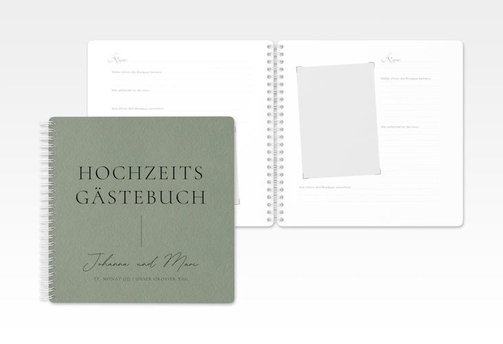 Gästebuch Hochzeit Hochzeitsfreude Ringbindung gruen