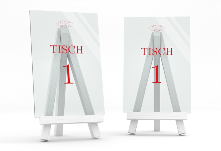 Tischnummer Acryl Hochzeit Infinity Tischaufsteller Acryl rot