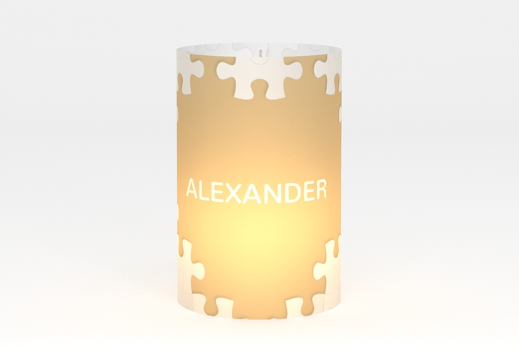 Windlicht Hochzeit Puzzle Windlicht beige