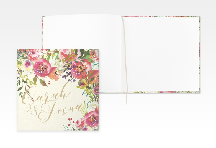Gästebuch Selection Hochzeit Flowerbomb Leinen-Hardcover beige