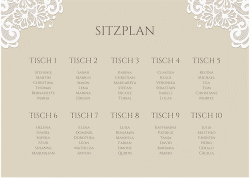 Klick: Details zu Sitzplan Poster Hochzeit "Vintage" anzeigen Sitzplan Poster Hochzeit Vintage 70 x 50 cm Poster beige mit floraler Spitze