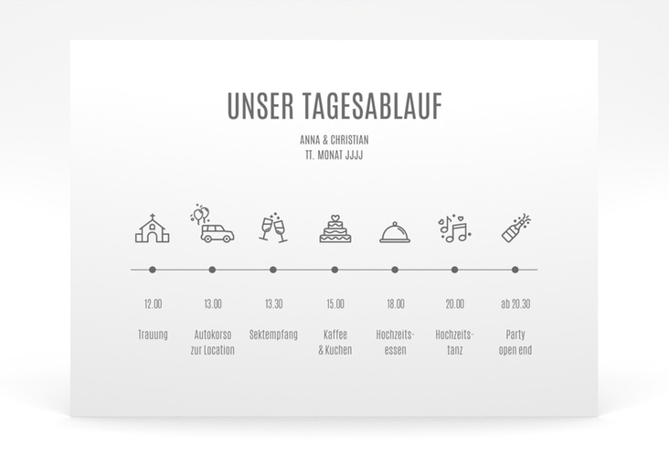 Tagesablauf Poster Hochzeit Amazing 70 x 50 cm Poster