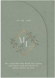 Hochzeitseinladung "Greenletter"