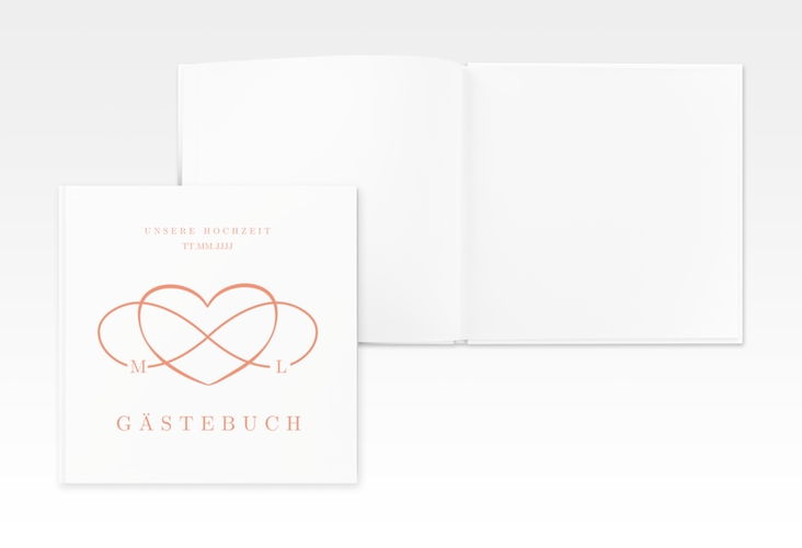 Gästebuch Creation Hochzeit Infinity 20 x 20 cm, Hardcover apricot