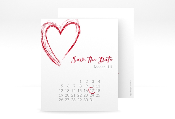Save the Date-Kalenderblatt Liebe Kalenderblatt-Karte