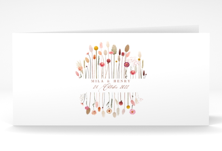Danksagungskarte Hochzeit "Driedflower" DIN lang Klappkarte