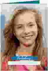 Einladung Konfirmation Glee A6 Klappkarte hoch blau