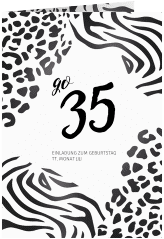 Einladung Geburtstag Wild A6 Klappkarte hoch weiss