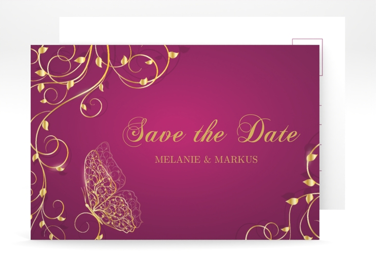 Save the Date-Postkarte Eternity A6 Postkarte pink hochglanz