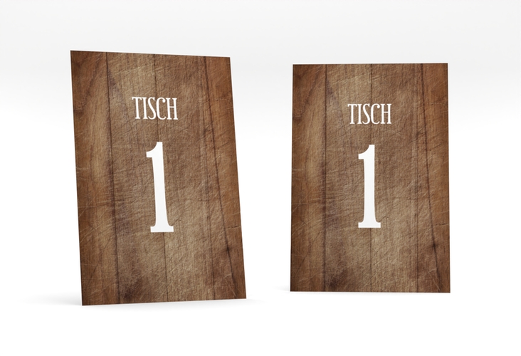 Tischnummer Hochzeit Wood Tischaufsteller braun