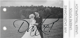 Klick: Details zu Danksagungskarte Hochzeit "Clarity" anzeigen Danksagungskarte Hochzeit Clarity Booklet schwarz