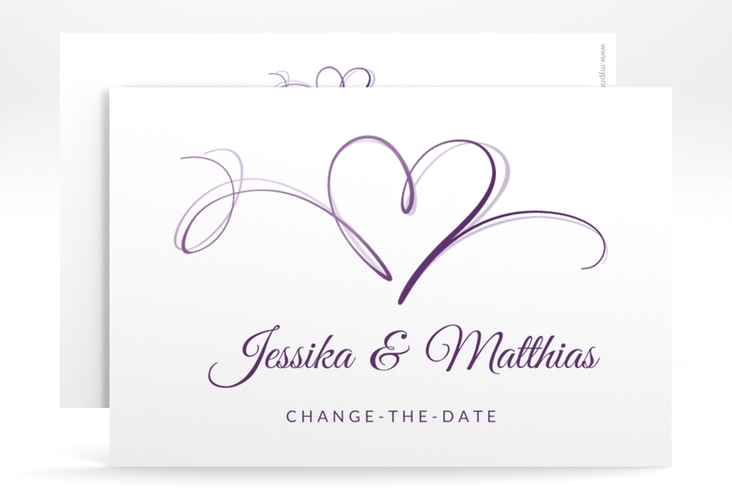 Change the Date-Karte Envie A6 Karte quer lila hochglanz