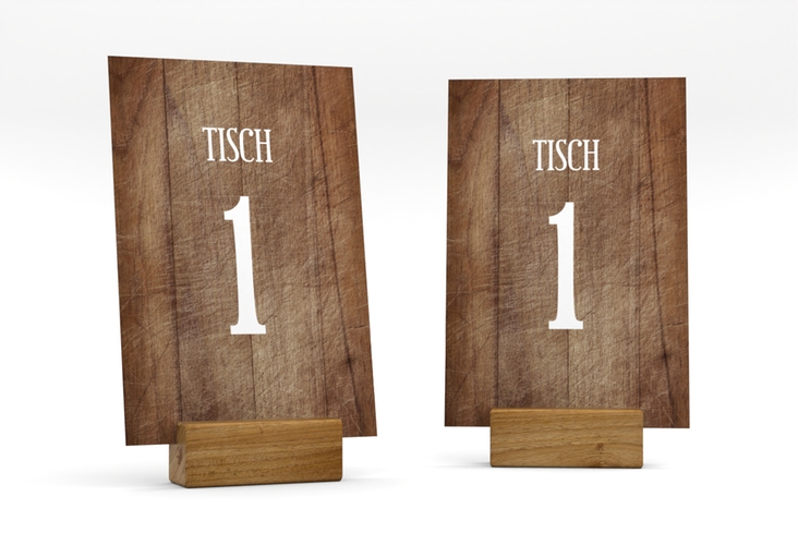 Tischnummer Hochzeit Wood Tischaufsteller braun