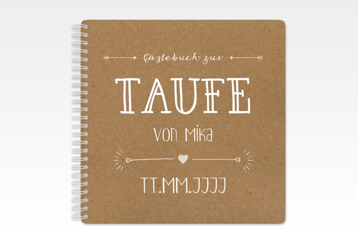 Gästebuch Taufe Lettering Ringbindung