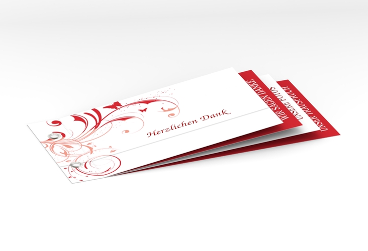 Danksagungskarte Hochzeit Palma Booklet rot