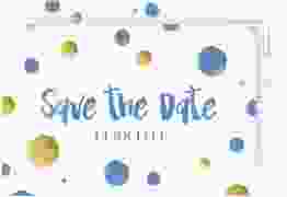 Save the Date-Postkarte Geburtstag Dots A6 Postkarte blau