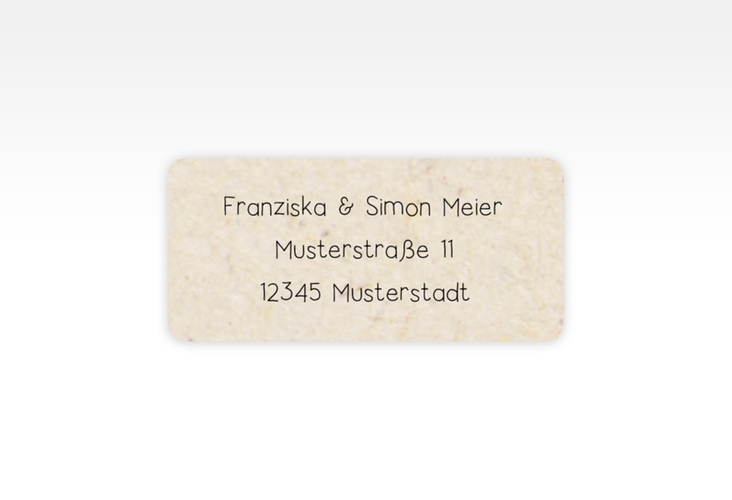 Absenderetikett Hochzeit Entscheidung 45,7 x 21,2 mm beige