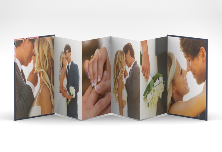 Foto-Leporello Hochzeit Blooming Leporello blau