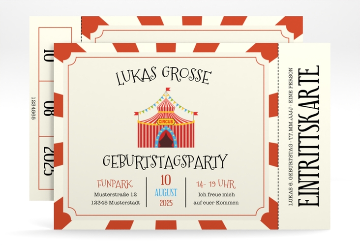 Einladungskarte Kindergeburtstag Zirkus A6 Karte quer