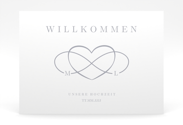 Willkommensschild Poster Infinity 70 x 50 cm Poster grau
