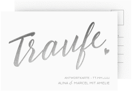 Klick: Details zu Antwortkarte Hochzeit "Traufe" anzeigen Antwortkarte Hochzeit Traufe A6 Postkarte weiss