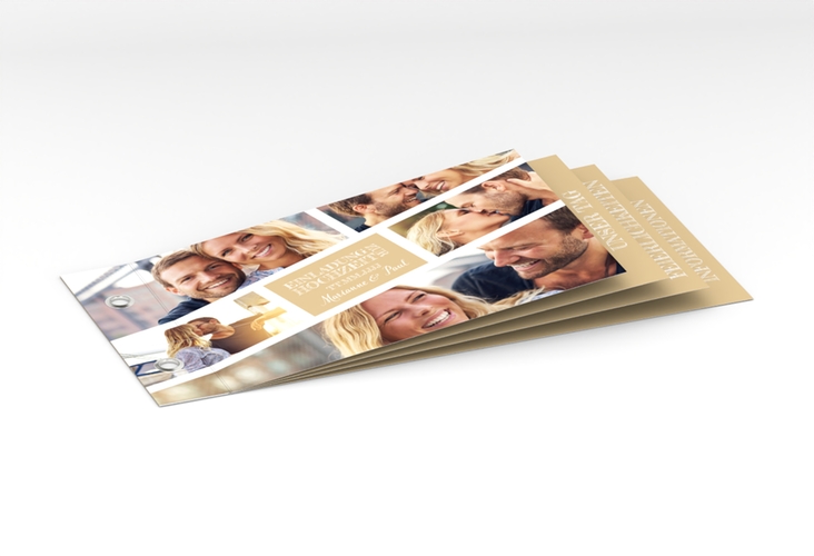 Hochzeitseinladung Rise Booklet beige hochglanz