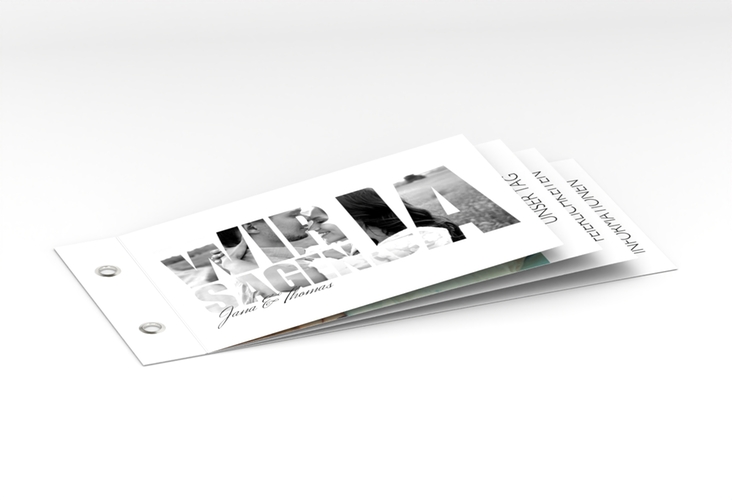 Hochzeitseinladung Letters Booklet weiss hochglanz