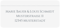 Klick: Details zu Absenderetikett Hochzeit "Pure" anzeigen Absenderetikett Hochzeit "Pure" 45,7 x 21,2 mm grau