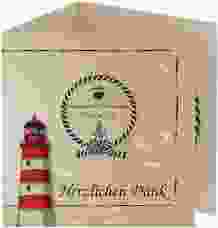 Danksagungskarte Hochzeit Sylt quadr. Doppel-Klappkarte braun mit Leuchtturm