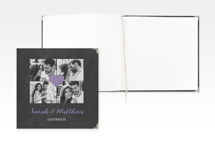 Gästebuch Selection Hochzeit Sparkly Leinen-Hardcover lila