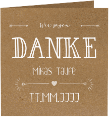 Danksagung Taufe "Lettering"