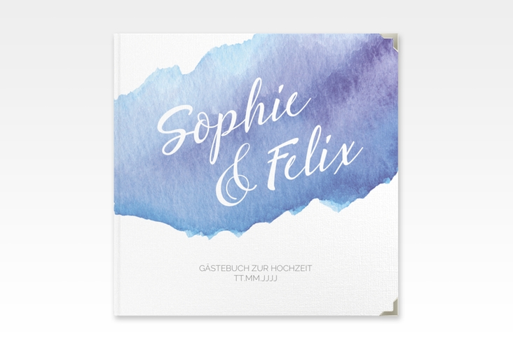 Gästebuch Selection Hochzeit Aquarella Leinen-Hardcover blau