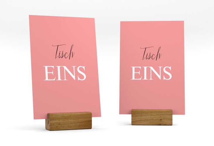 Tischnummer Hochzeit Classic Tischaufsteller rosa
