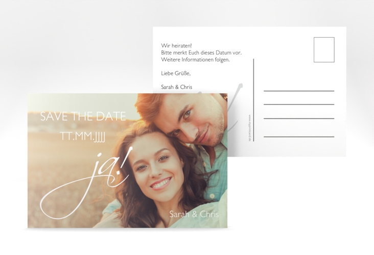 Save the Date-Postkarte Clarity A6 Postkarte weiss