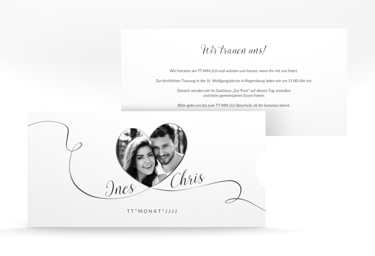 Hochzeitseinladung Dolce Einsteckkarte weiss