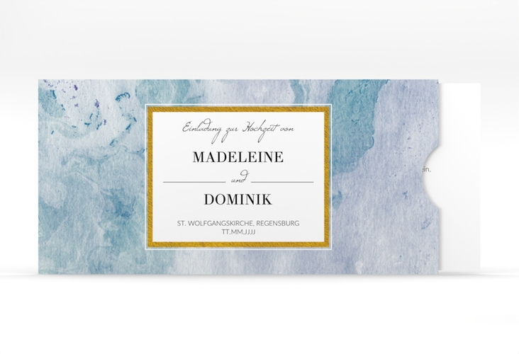 Hochzeitseinladung Marble Einsteckkarte blau