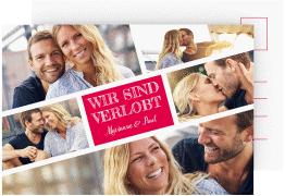 Klick: Details zu Verlobungskarte zur Hochzeit "Rise" anzeigen Verlobungskarte zur Hochzeit Rise A6 Postkarte pink
