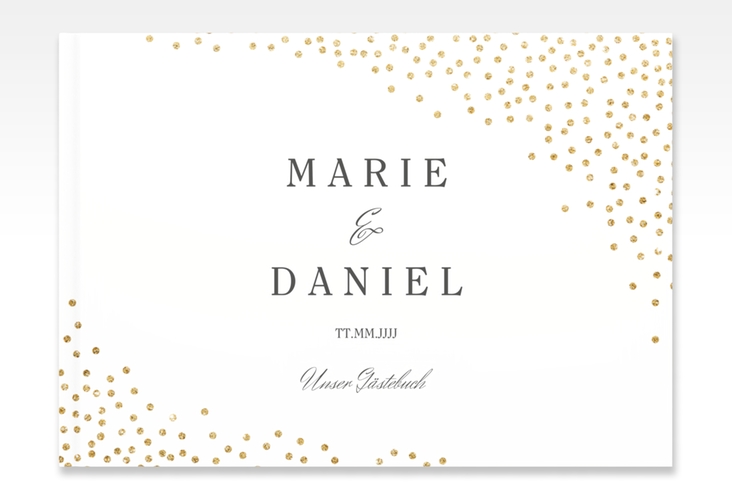 Gästebuch A4 quer Glitter A4 quer, Hardcover weiss