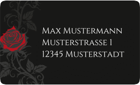 Empfängeretikett Hochzeit "Red Rose"